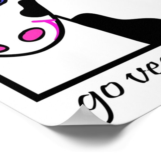 Moo. Geh Vegetarier. Poster (Ecke)