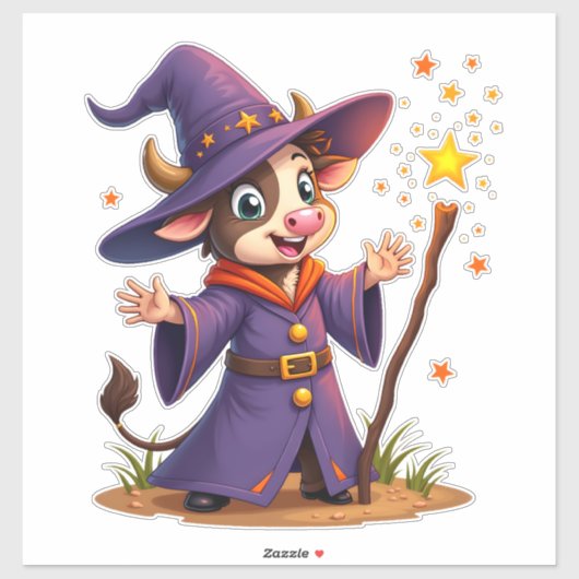 Moo-Gician the Cow Sorcerer Aufkleber (Blatt)