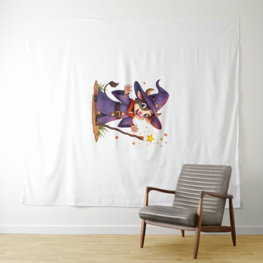 Moo-Gician the Cow Zauberer Wandteppich (Beispiel (Horizontal))