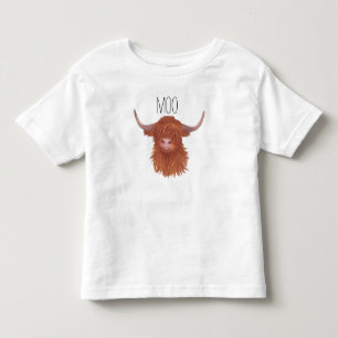 Moo Highland Cow, Schottische Kuh Kleinkind T-shirt