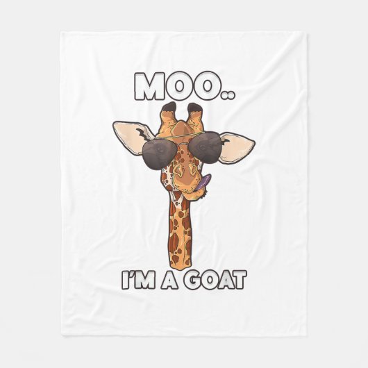 Moo I bin eine Ziege Giraffe Lover Animals Lover Z Fleecedecke (Vorderseite)