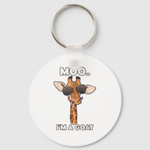 Moo I bin eine Ziege Giraffe Lover Animals Lover Z Schlüsselanhänger