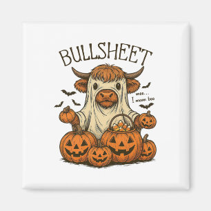 Moo... I Gemein Boo Bullsheet Cow Ghost Halloween Magnet