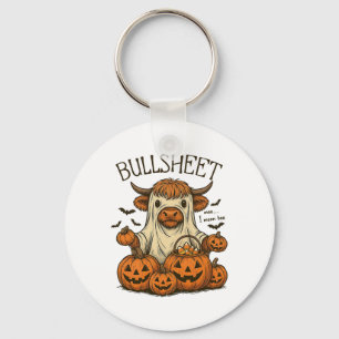 Moo... I Gemein Boo Bullsheet Cow Ghost Halloween  Schlüsselanhänger