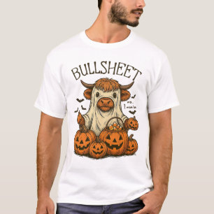 Moo... I Gemein Boo Bullsheet Cow Ghost Halloween T-Shirt