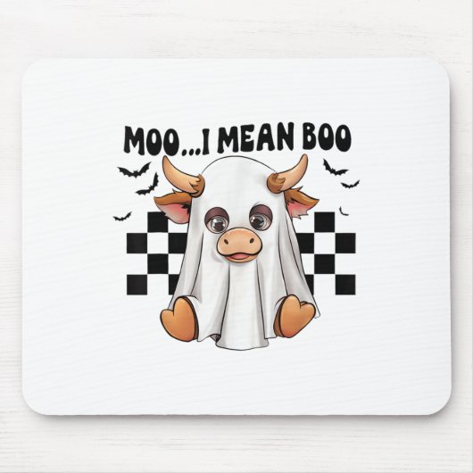 Moo I Gemein Boo Ghost Cow Funny Halloween Kostüm  Mousepad (Vorne)