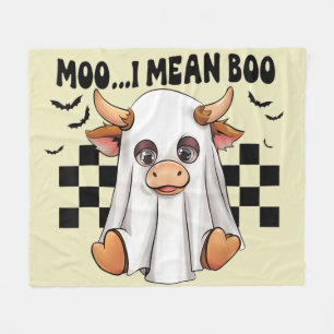 Moo I Gemein Boo Ghost Cow Funny Halloween Kuh Lov Fleecedecke