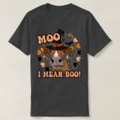 Moo I gemein boo niedliche Halloween Kuh Western F T-Shirt (Design vorne)