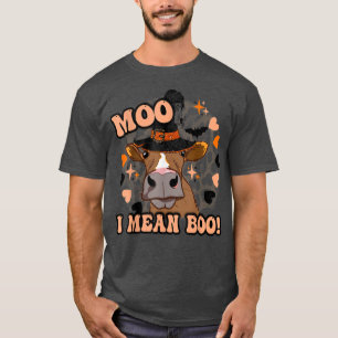 Moo I gemein boo niedliche Halloween Kuh Western F T-Shirt
