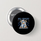 Moo I Gemein Boo Spooky Cow Halloween Patchwork Sp Button (Vorne & Hinten)