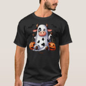 Moo I Mean Boo Funny Cow Lover Halloween Ghost T-Shirt (Vorderseite)