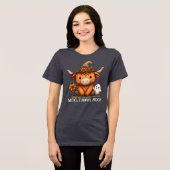 Moo I Mean Boo Highland Cow Halloween Ghost Tri-Blend Shirt (Vorderseite voll)