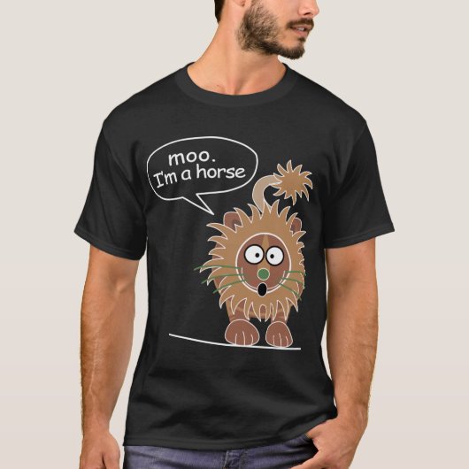 Moo Ich bin ein Retro-Pferd T-Shirt (Vorderseite)