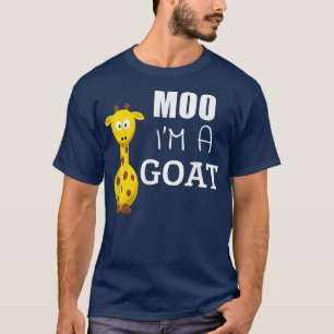 Moo ich bin eine Ziege Lustige Cartoon-Giraffe Gra T-Shirt