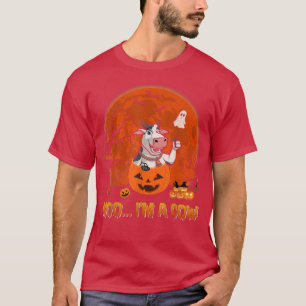 Moo Ich bin lustige Kuh Halloween Ziege in Beängst T-Shirt