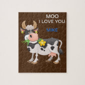"MOO" ICH LIEBE, DASS DU PUZZLE PERSONALISIERT. (Vertikal)