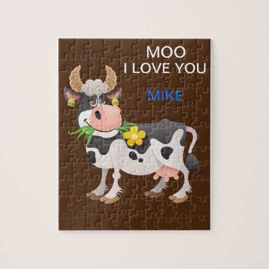 "MOO" ICH LIEBE, DASS DU PUZZLE PERSONALISIERT. (Vertikal)