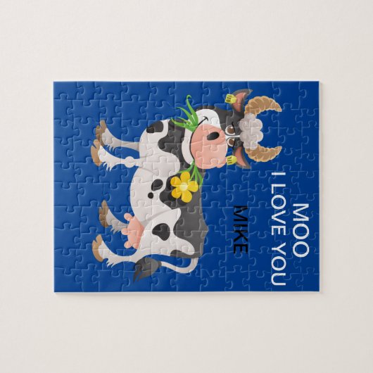 "MOO" ICH LIEBE, DASS DU PUZZLE PERSONALISIERT. (Horizontal)
