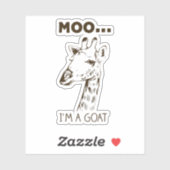 Moo I'm Goat Funny Graphic Giraffe Vintag Aufkleber (Blatt)