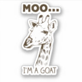 Moo I'm Goat Funny Graphic Giraffe Vintag Aufkleber (Vorderseite)