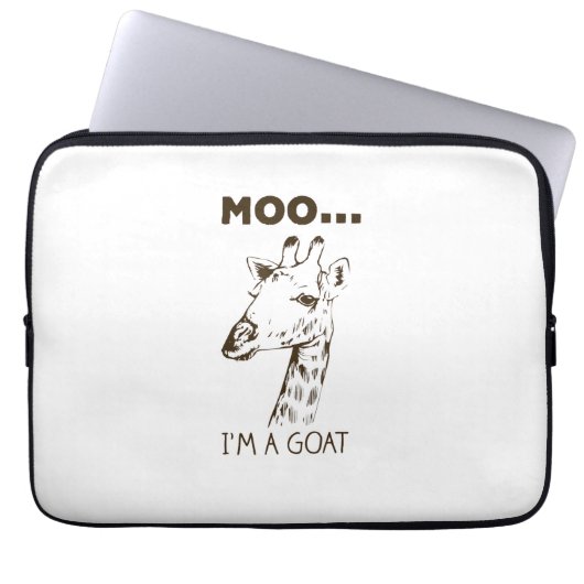 Moo I'm Goat Funny Graphic Giraffe Vintag Laptopschutzhülle (Vorderseite)