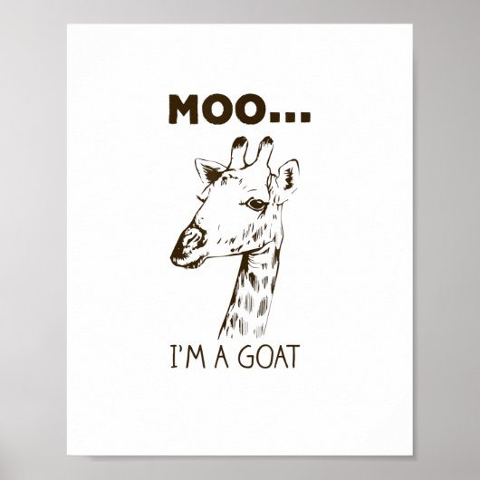 Moo I'm Goat Funny Graphic Giraffe Vintag Poster (Vorne)
