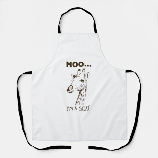 Moo I'm Goat Funny Graphic Giraffe Vintag Schürze (Vorderseite)