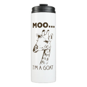 Moo I'm Goat Funny Graphic Giraffe Vintag Thermosbecher