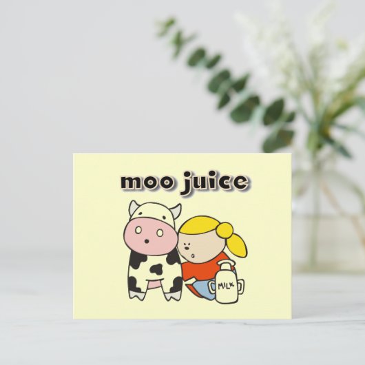 Moo Juice Tshirts und Geschenke Postkarte (Stehend Vorderseite)