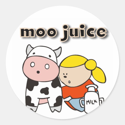 Moo Juice Tshirts und Geschenke Runder Aufkleber (Vorderseite)