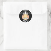 Moo - Klassischer Rundaufkleber, glänzende  Runder Aufkleber (Tasche)