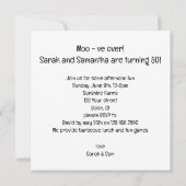 Moo, komm schon vorbei! Kuhgeburtstag, BauernGebur Karte (Rückseite)