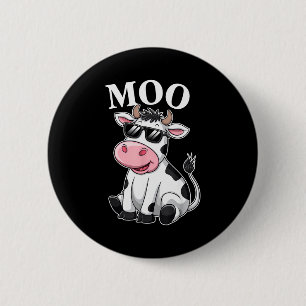 Moo-Kuh - Lustige Bauernkuh für Männer Frauen Kind Button
