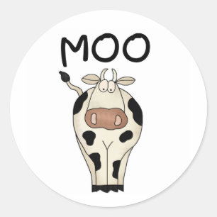 MOO-Kuh Runder Aufkleber