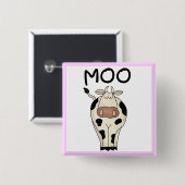 MOO-Kuh-T-Shirts und Geschenke Button (Vorne & Hinten)
