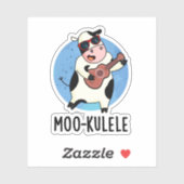 Moo-kulele Funny Ukulele Kuh Pub Aufkleber (Blatt)