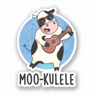 Moo-kulele Funny Ukulele Kuh Pub Aufkleber