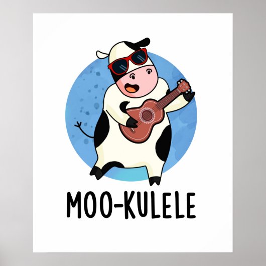 Moo-kulele Funny Ukulele Kuh Pub Poster (Vorne)