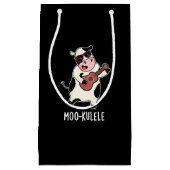 Moo-kulele Funny Ukulele Kuh Pun Dark BG Kleine Geschenktüte (Vorderseite)