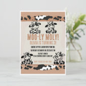 Moo-ly Moly Funny Dairy Cow Calf Einladung (Stehend Vorderseite)