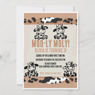 Moo-ly Moly Lustige Milchkuh Kalb Einladung