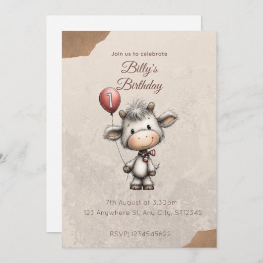 Moo Magic: Age One Edition! Einladung (Vorne/Hinten)