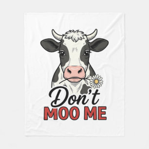Moo mich nicht lustig Kuh Vintage Gravur Fleecedecke