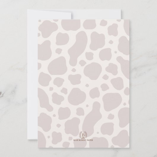 Moo Moo Boho Pampas Rose Highland Cow 2. Geburtsta Einladung (Rückseite)