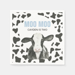 MOO MOO Ich bin ZWEI Kuh-Druck Geburtstag Serviette