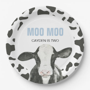 MOO MOO Ich bin ZWEI Kuh-Druck Geburtstagspapierpl Pappteller