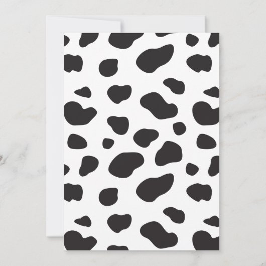 Moo Moo Ich bin zwei Kuh Print Farm Mädchen 2. Geb Einladung (Rückseite)