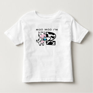 Moo Moo I'm Two 2. Birthday Funny Cow Sounds Kleinkind T-shirt