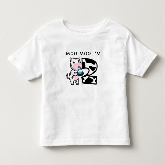 Moo Moo I'm Two 2. Birthday Funny Cow Sounds Kleinkind T-shirt (Vorderseite)