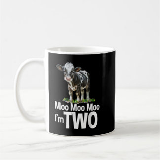 Moo Moo Im Two 2. Geburtstag Funny Niedlich Cow So Kaffeetasse
